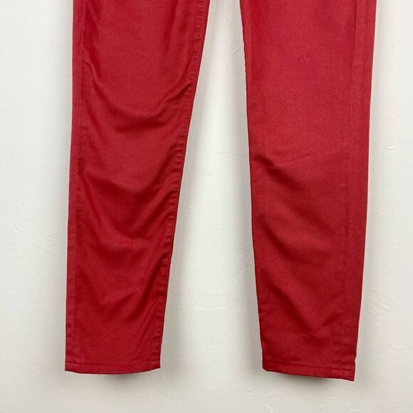 7 For All Mankind ‘The Skinny’ Mid-Rise Ankle Stretch Pant - Lipstick Red - Picture 5 of 8